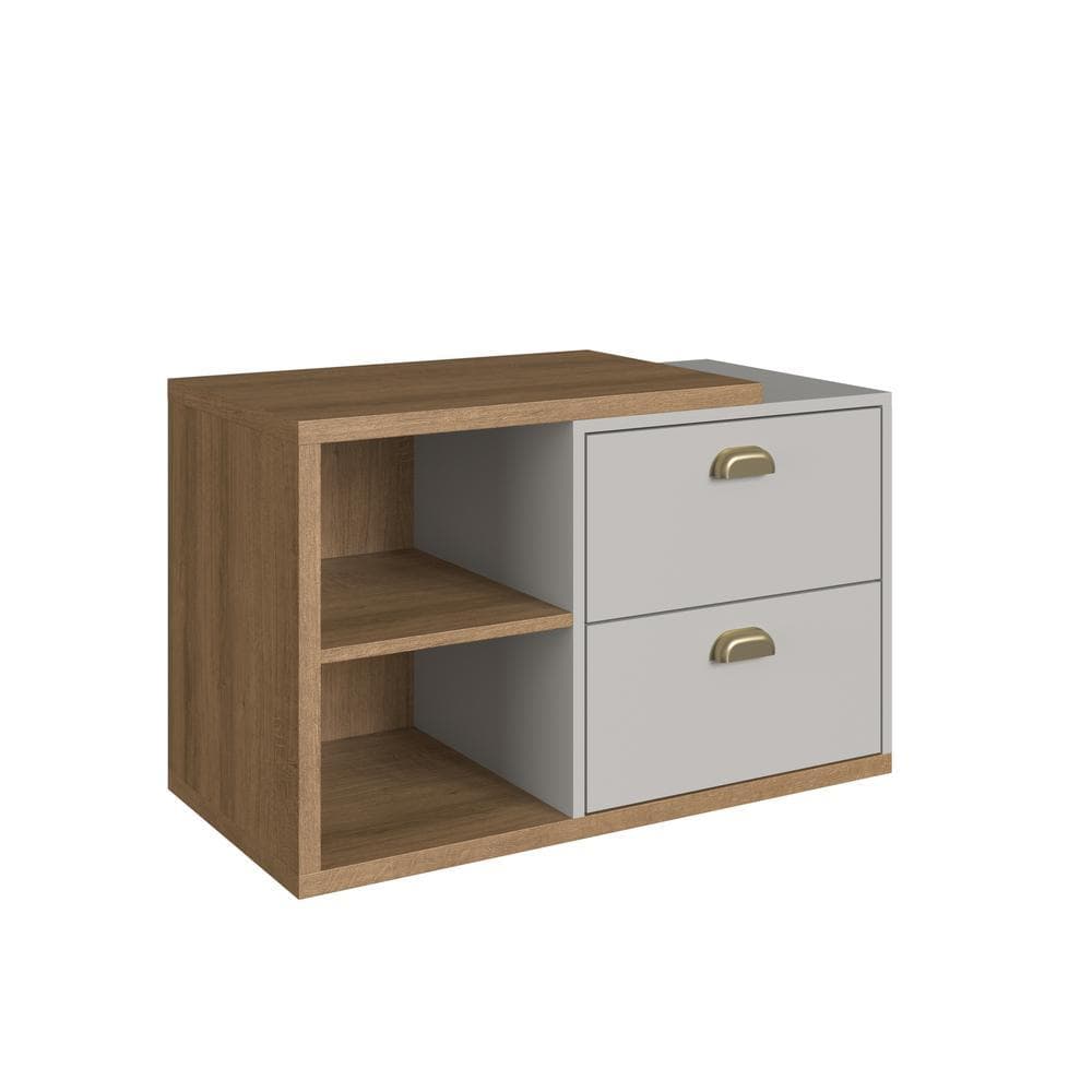 Gabinete de Banheiro Suspenso 80cm 2 Gavetas Mel/Arenas Helena BL8240 - Faema Móveis