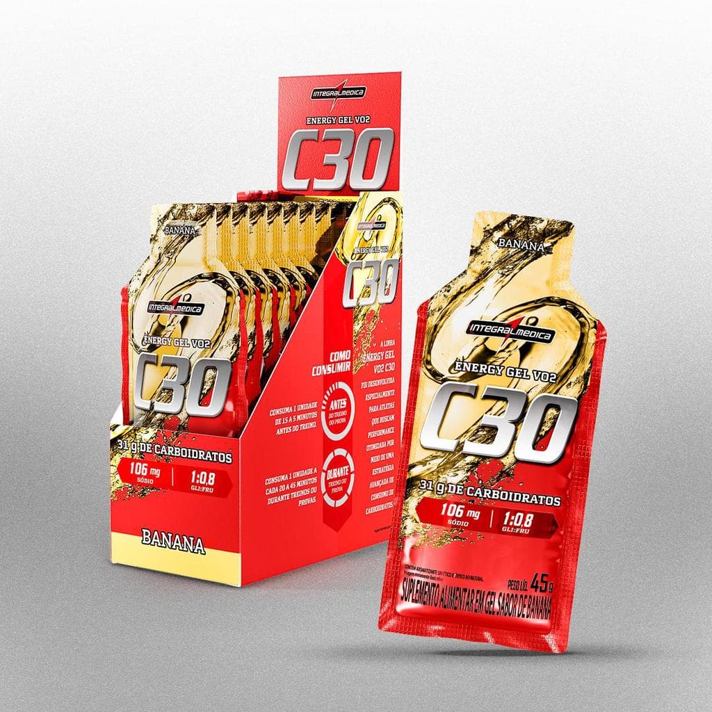 Gel de Carboidrato VO2 Energy Gel C30 450g Integralmédica 10 unid