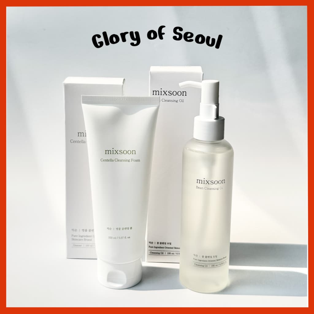 MIXSOON Bean Cleansing Oil, 195mL / Centella Cleansing Foam, 150mL