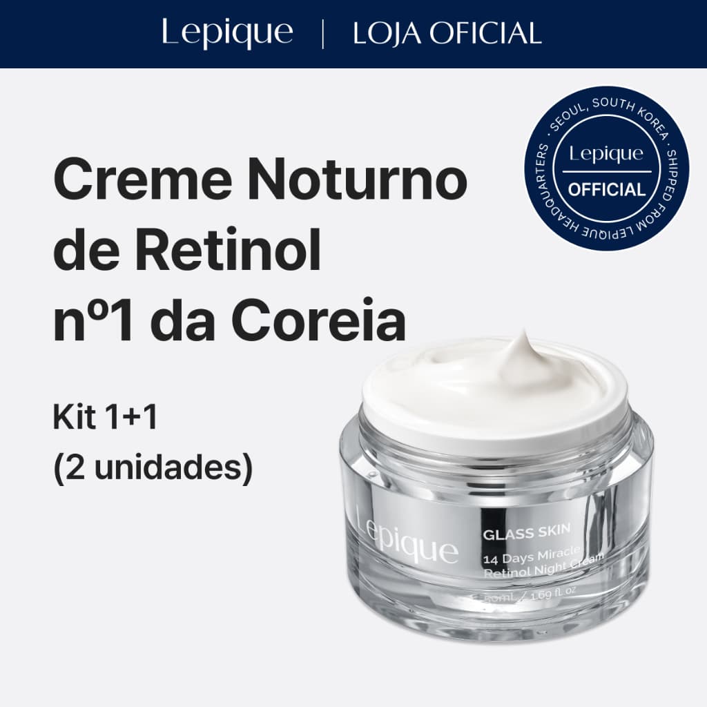 Lepique Loja Oficial｜(KIT Promocional 1+1) Creme Noturno com Retinol 50ml｜Creme Noturno Ultimate｜Colágeno, Centella, Ácido Hialurônico｜Cuidado Anti-Idade Premium｜Sem Fragrância｜Feito na Coreia