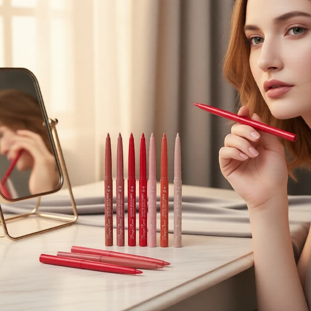Lápis Delineador Labial Fosco Dragon Ranee 0,35 g, à prova d’água e de longa duração, tom Rose Bean Paste, ideal para